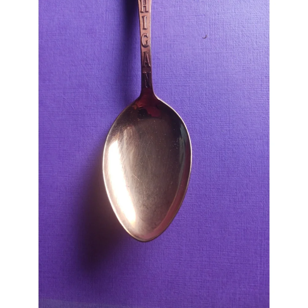 Vintage Michigan Souvenir Spoon Solid Copper E Pluribus Unum